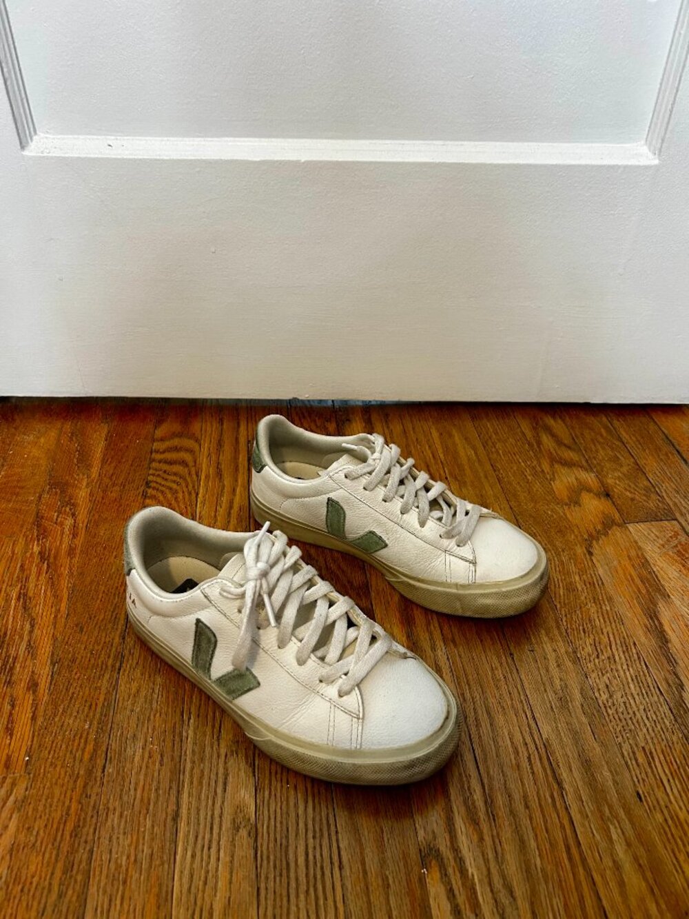 Veja Leather Low-Top Sneakers with Suede V, EUR 37